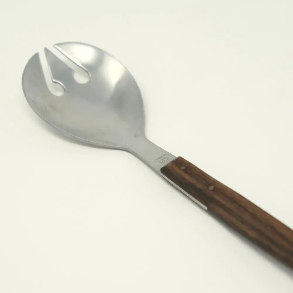 Vtg MCM Salad Serving Fork Only Rosewood Handle Japan Stainless Replacement 13